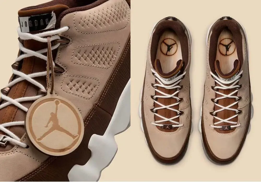 Happy Life Wood x Nike Air Jordan 9 Low Golf 'Woodgrain' (FN6929-200)